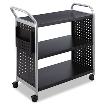 Safco® Scoot Three-shelf Utility Cart, 31w X 18d X 38h, Black-silver freeshipping - TVN Wholesale